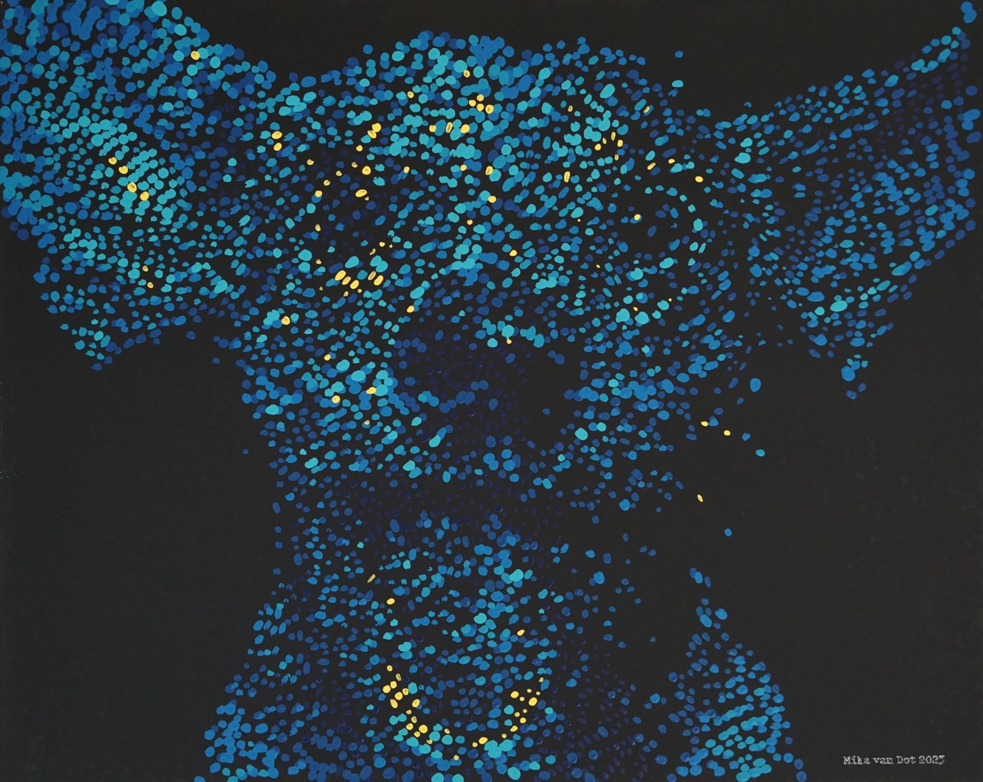 Dackel #2 blue 80 x 100 cm