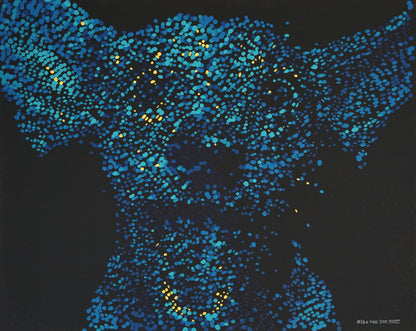 Dackel #2 blue 80 x 100 cm