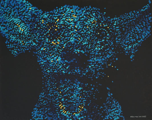 Dackel #2 blue 80 x 100 cm